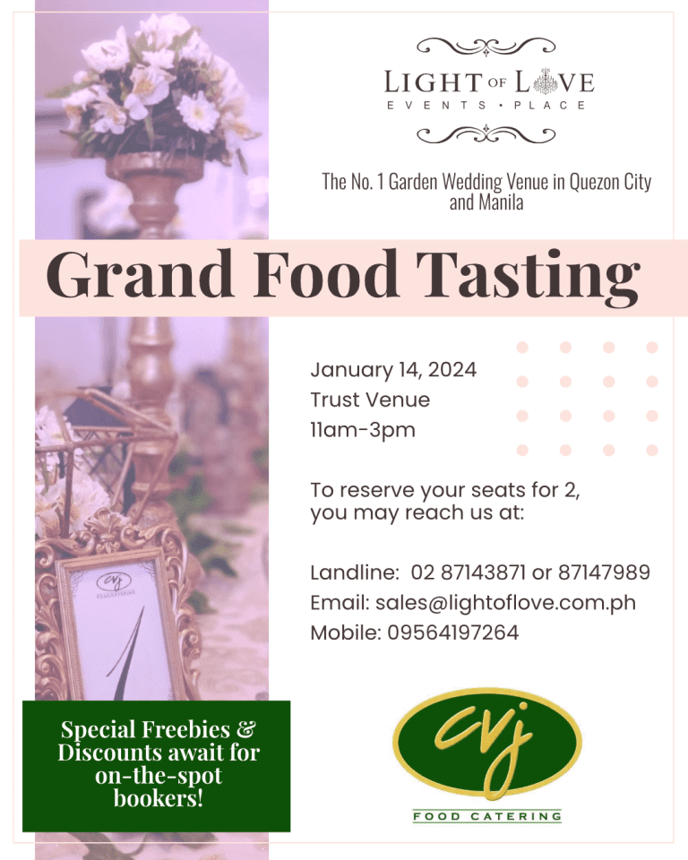 Grand Food Tasting at Light of Love by CVJ Catering