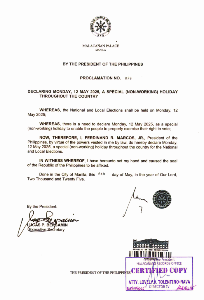 May 12 - Election Day - Proclamation