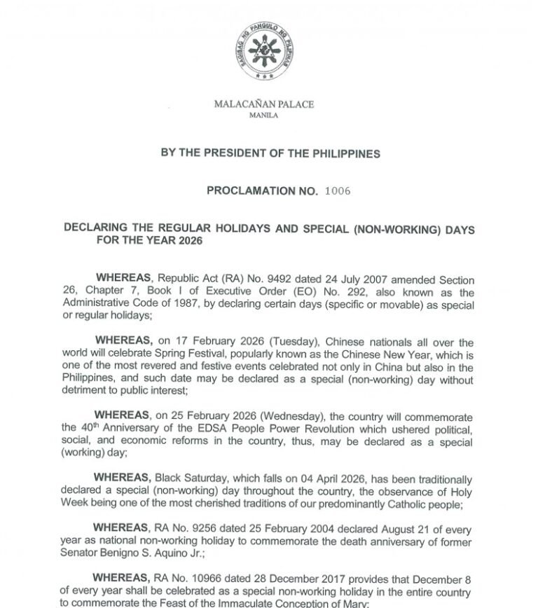 black Saturday Holiday Confirmation 2026