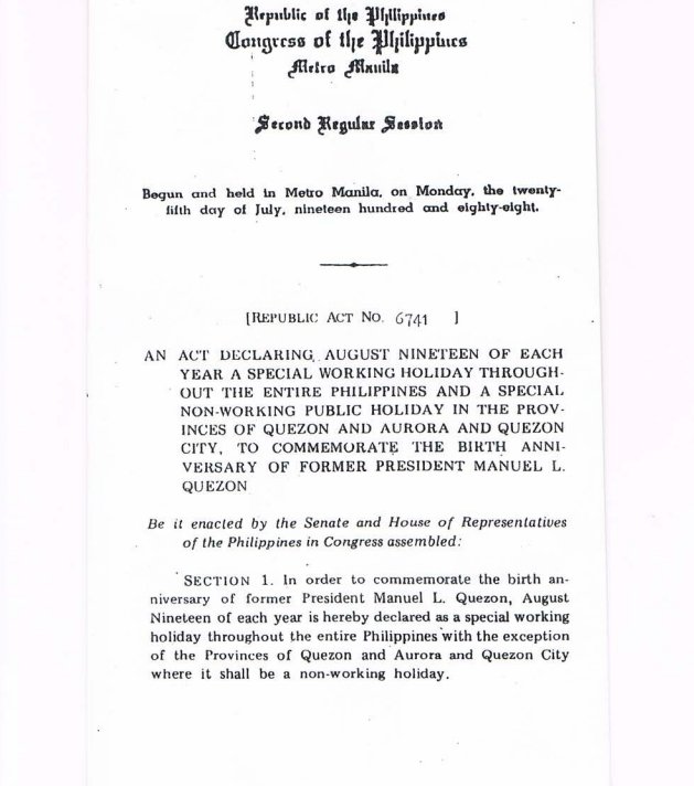 Quezon City Day Memorandum 1