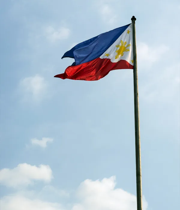 Philippine flag on a special working holiday