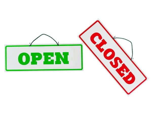 Eid Al-Adha open and close signs