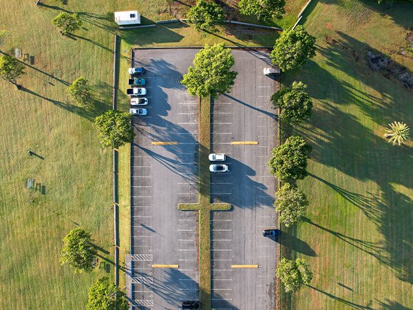 Spacious parking area at a wedding venue in Metro Manila providing convenient access for wedding guests.