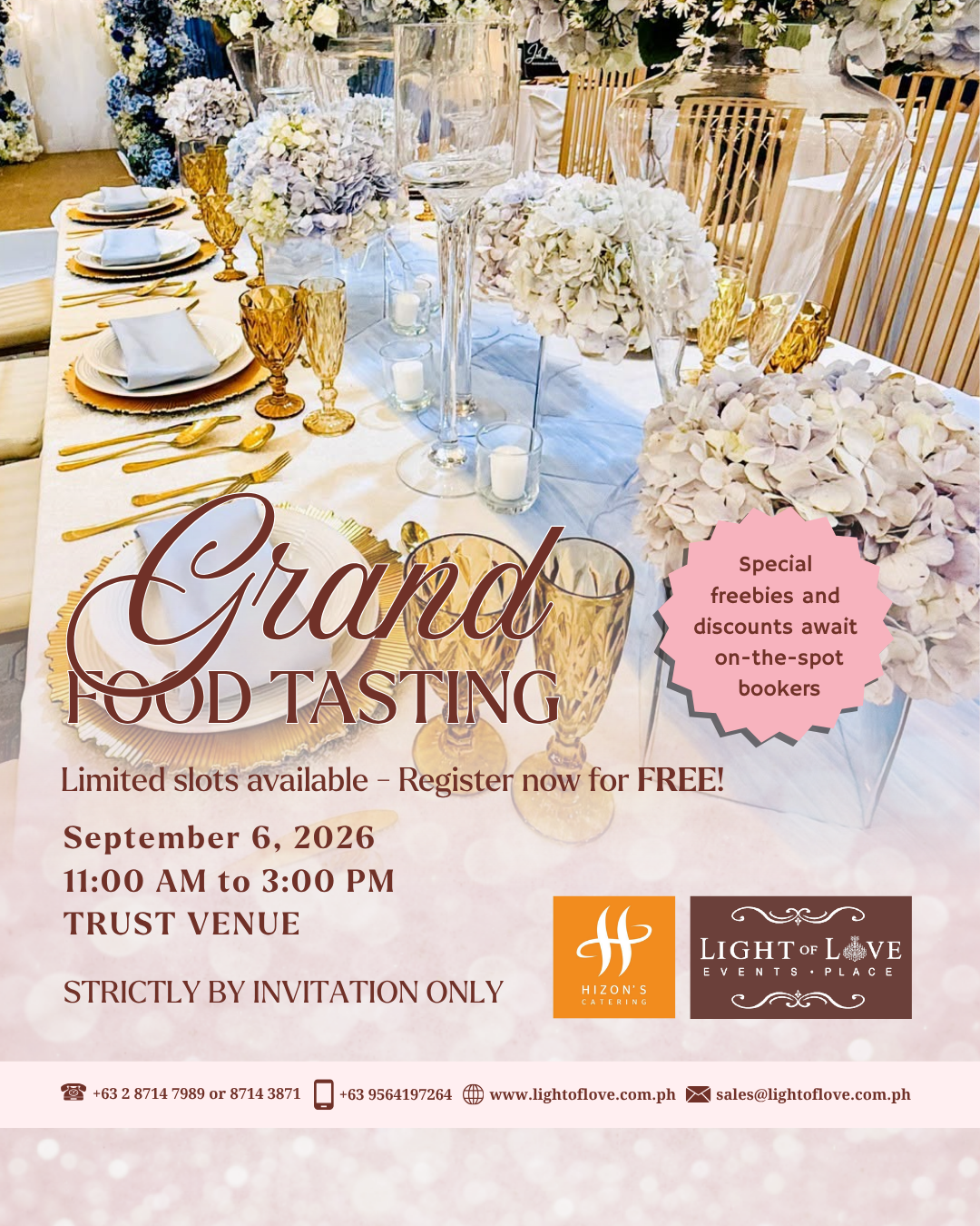 Hizon's Catering Grand Food Tasting For September 6, 2026 Hizon's Catering Grand Food Tasting For September 6, 2026