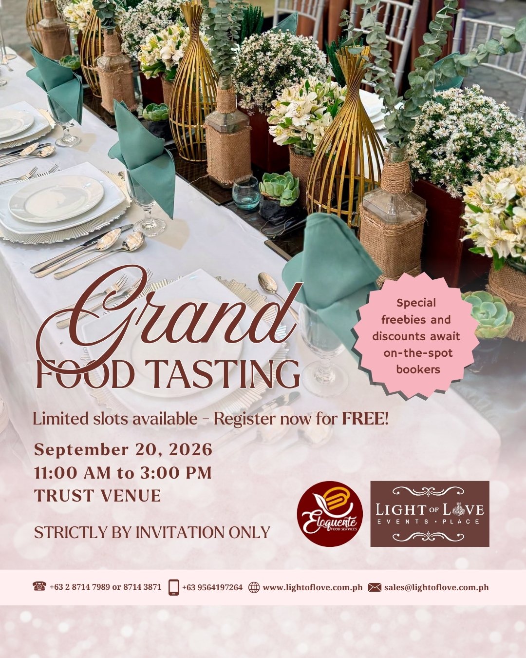 Eloquente Catering Grand Food Tasting For September 20, 2026 Eloquente Catering Grand Food Tasting For September 20, 2026