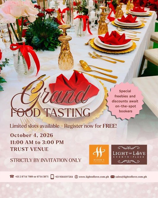 Hizon's Catering Grand Food Tasting For October 4, 2026 Hizon's Catering Grand Food Tasting For October 4, 2026