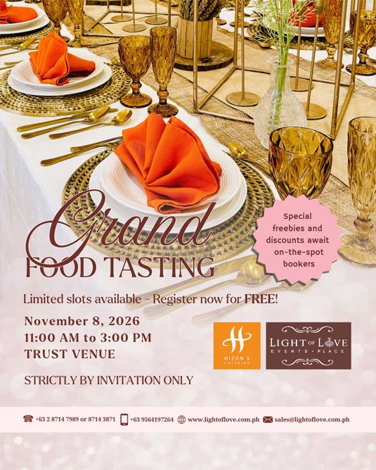 Hizon's Catering Grand Food Tasting For November 8, 2026 Hizon's Catering Grand Food Tasting For November 8, 2026
