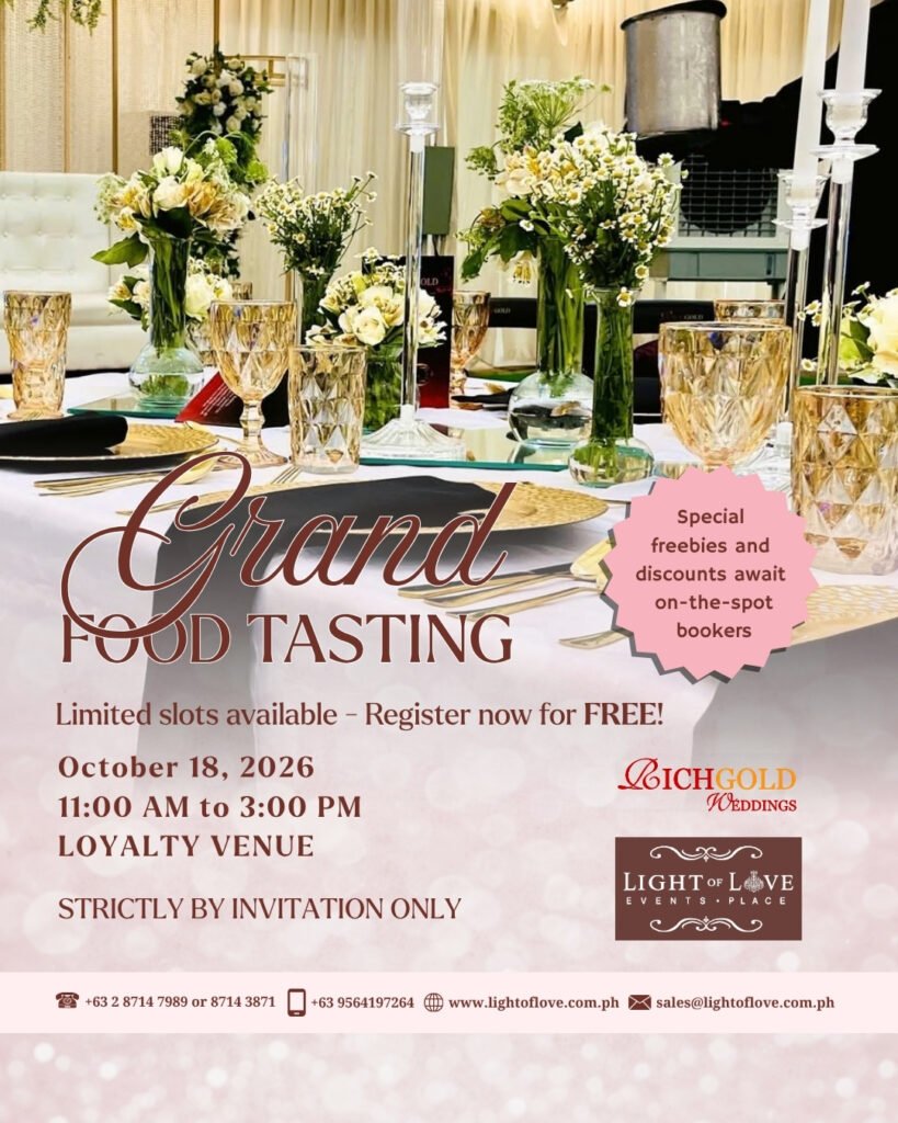 Grand Food Tasting of Richgold Weddings Catering on October 18, 2026